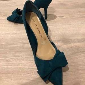 Emerald Green Suede Pumps