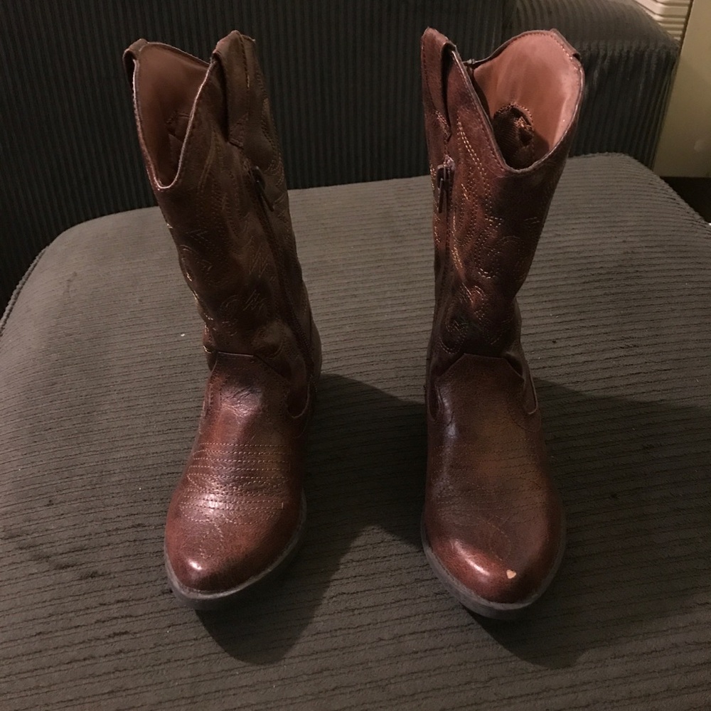 Girls Brown Cowboys Boots