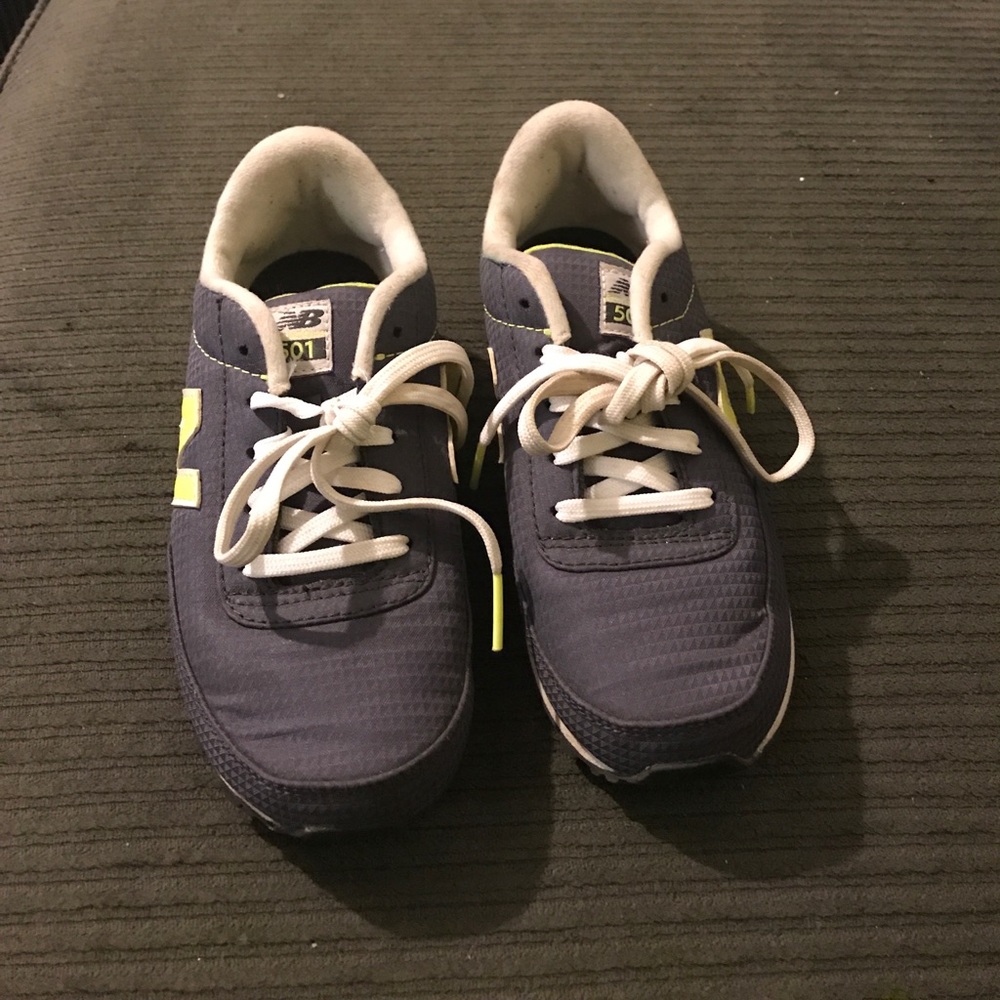 New Balance Grey & Neon Yellow Running Sneakers