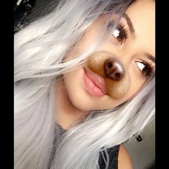 Ombre Black Roots Gray Straight Wave Wig main image 5