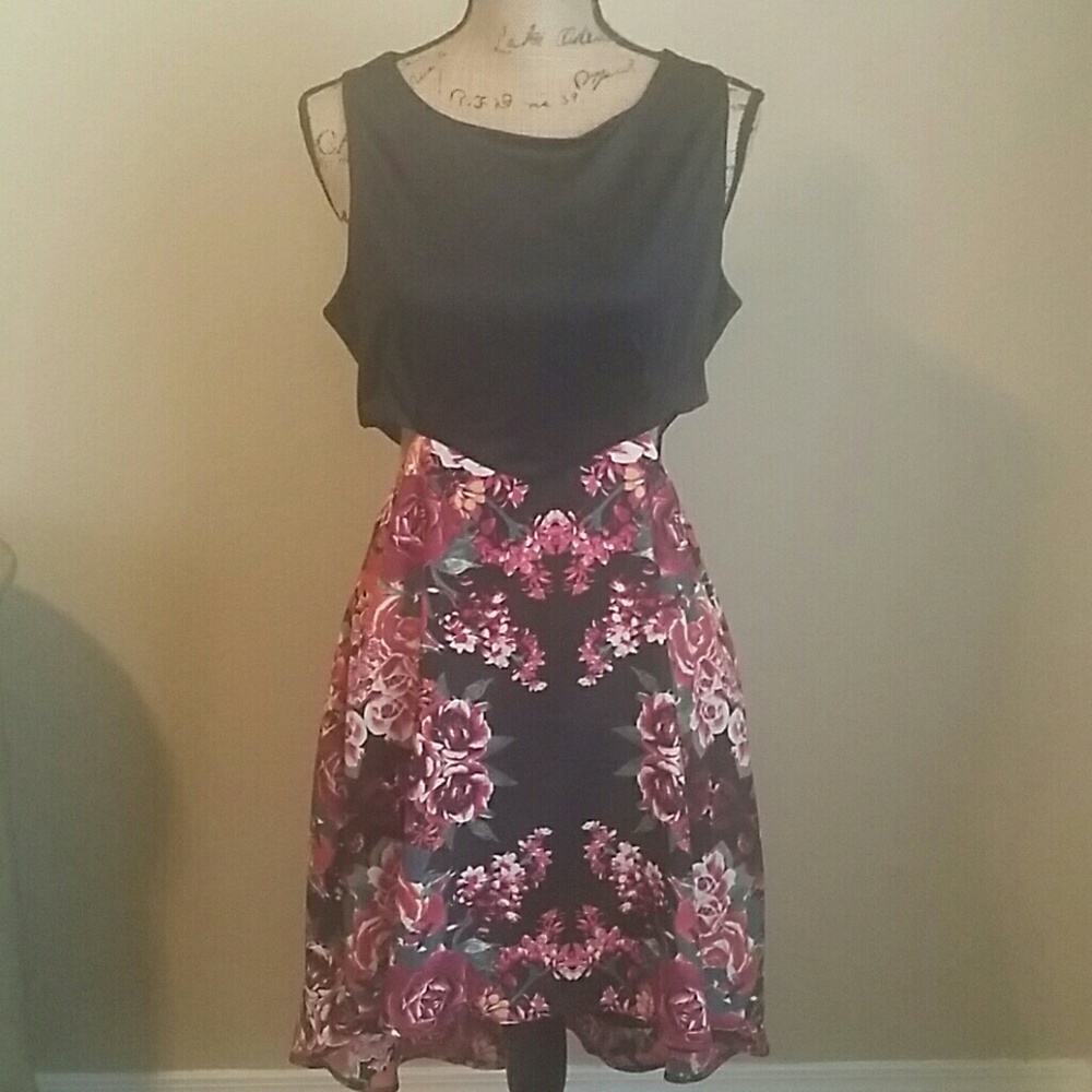 Black And Floral Dress