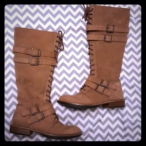 Brown Leather Boots - Size 8.5 M