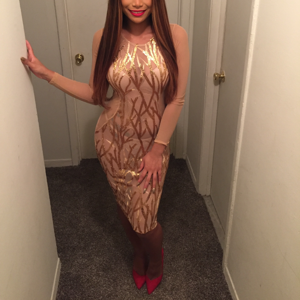 Sheer Gold Dress
