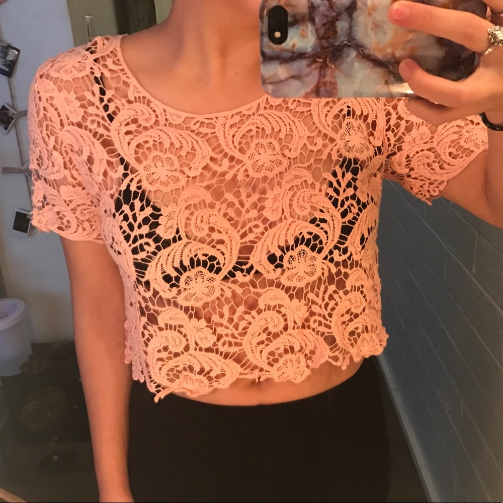 Peach crochet top
