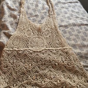 Lace crochet tank top