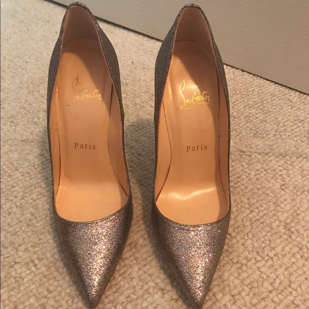 Authentic Christian Louboutin So Kate glitter heel