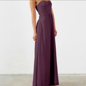 Dove and Dahlia plum bridesmaid dress