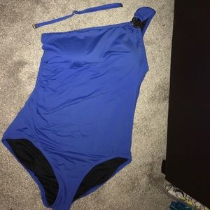 Michael Kors One Shoulder Royal Blue Swimsuit sz14