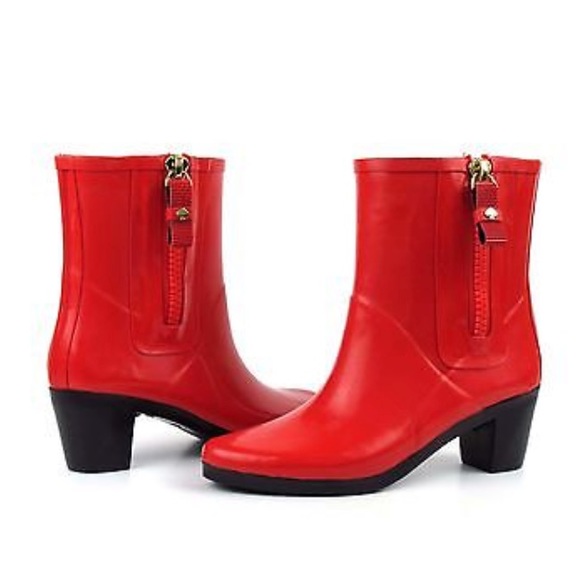 kate spade Shoes - • Kate Spade • Penny Red High Heel Rain Boots 8