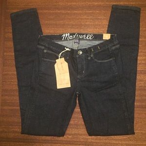 Madewell skinny low dark rinse jeans