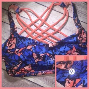 Lululemon FREE TO BE WILD SPORTS BRA BLUE CORAL