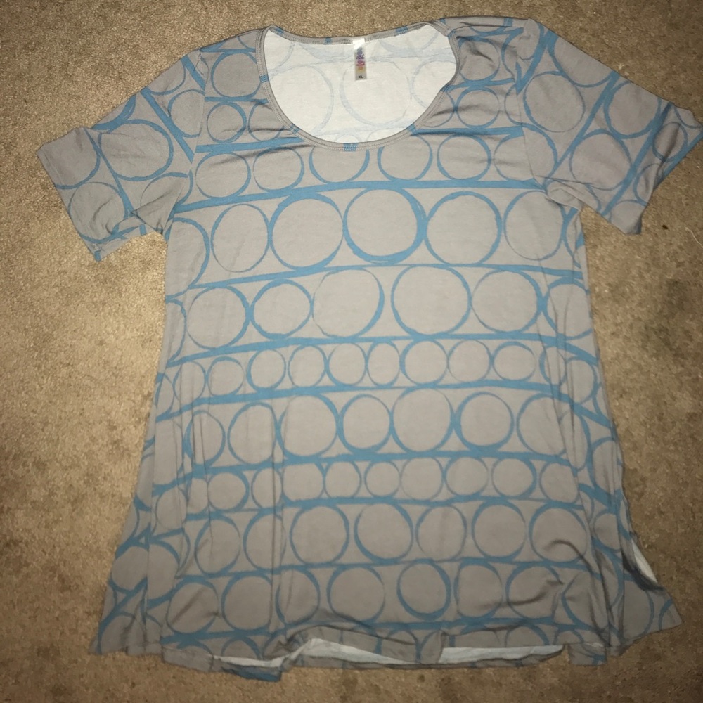 XL Gray and Teal Lularoe Perfect T