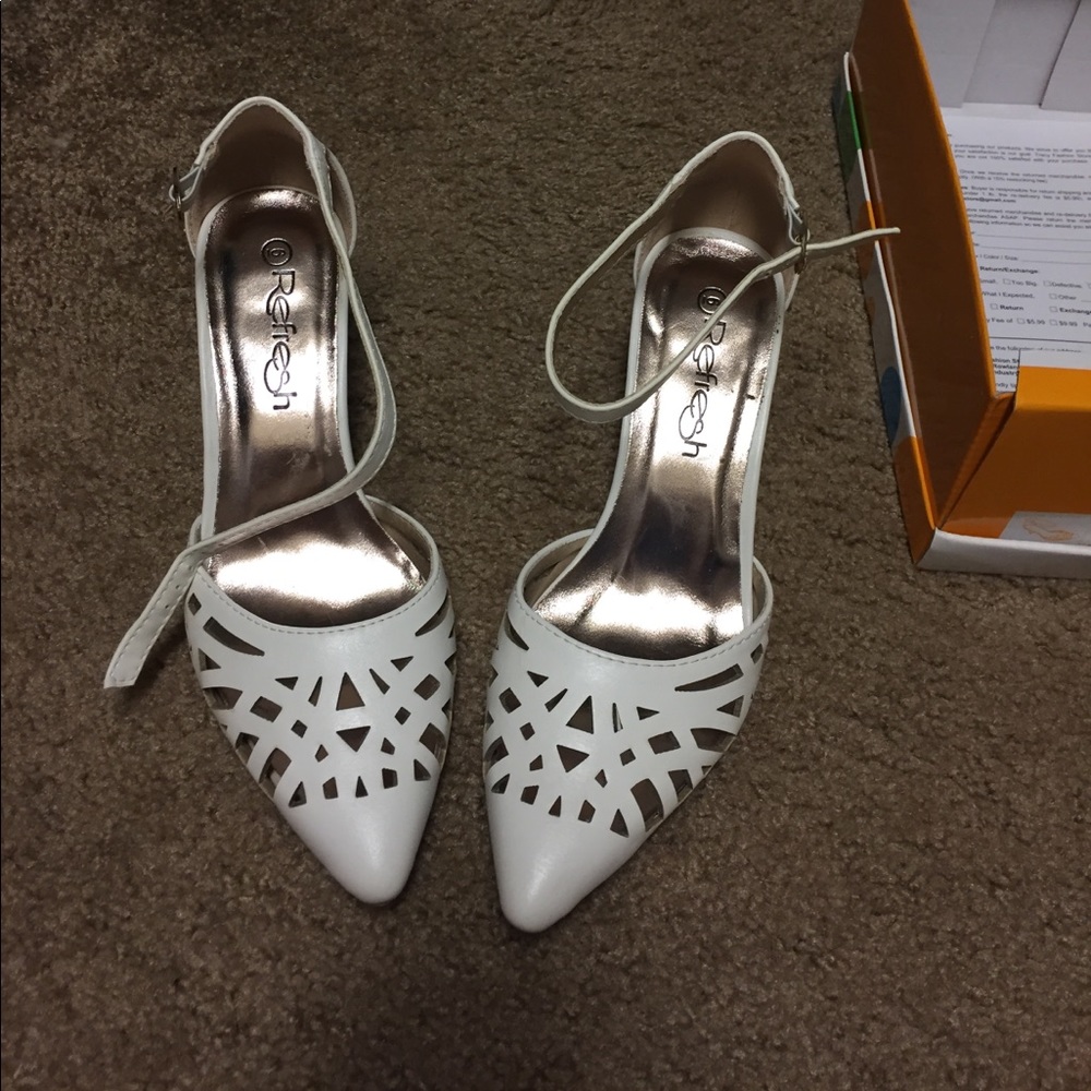 White heels, great for the office!