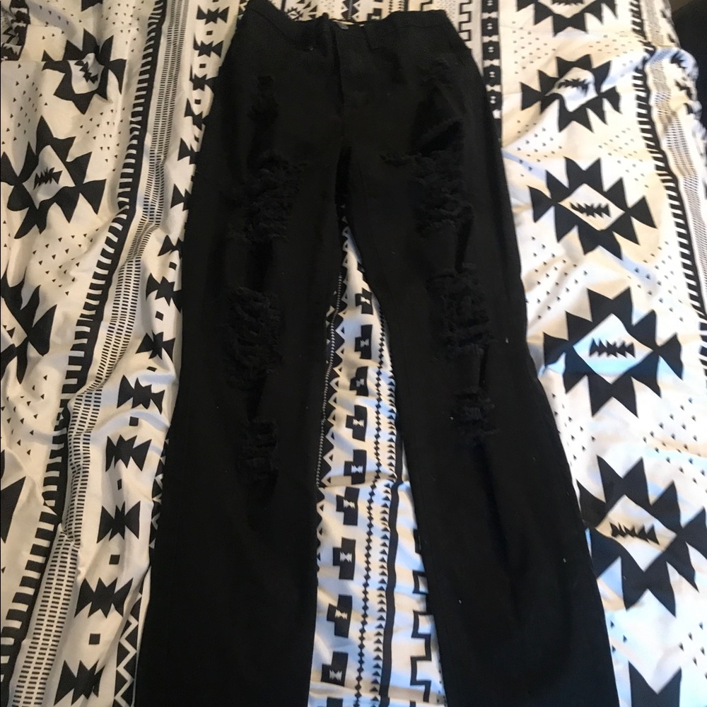 Black ripped jeans