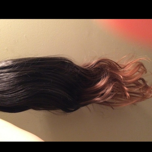 Long Two Tone Black and Brown Ombre Wig