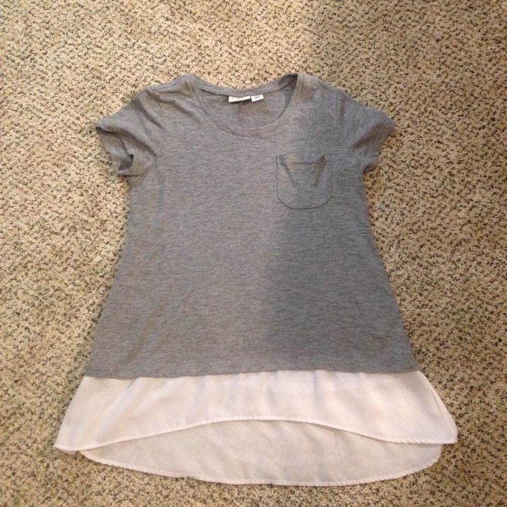 Grey and white shirt