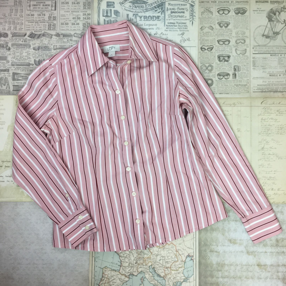 Ann Taylor Loft Blouse Button Down Long Sleeve 8 - Picture 1 of 6