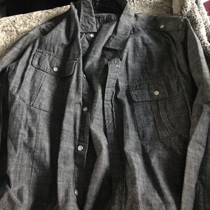 Blue Calvin Klein button down shirt