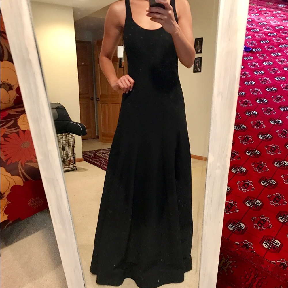Betsy & Adam Black Trumpet Gown