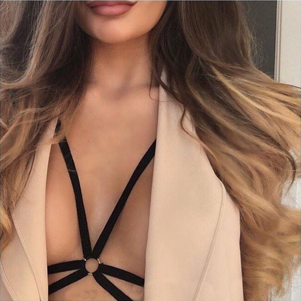 Sexy Black Cage Harness Top