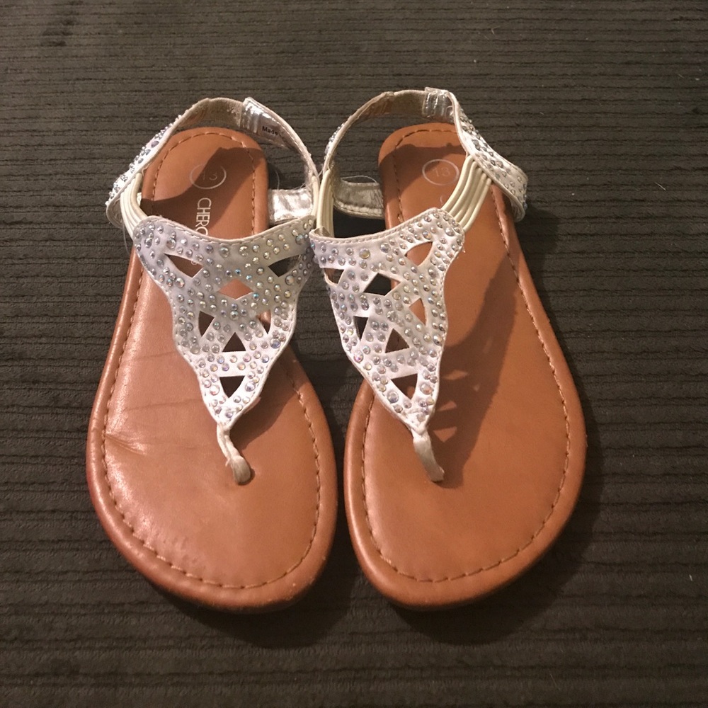 White Jeweled Sandals