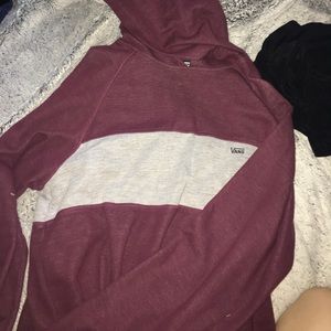 Vans burgundy and grey striped sweater