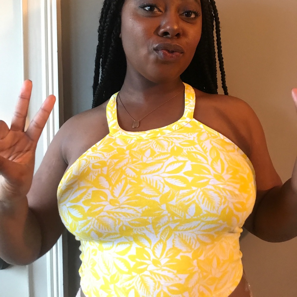 Yellow crop top