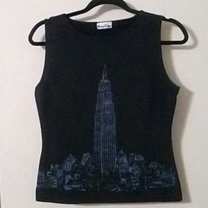 Black city top with of touch glitter