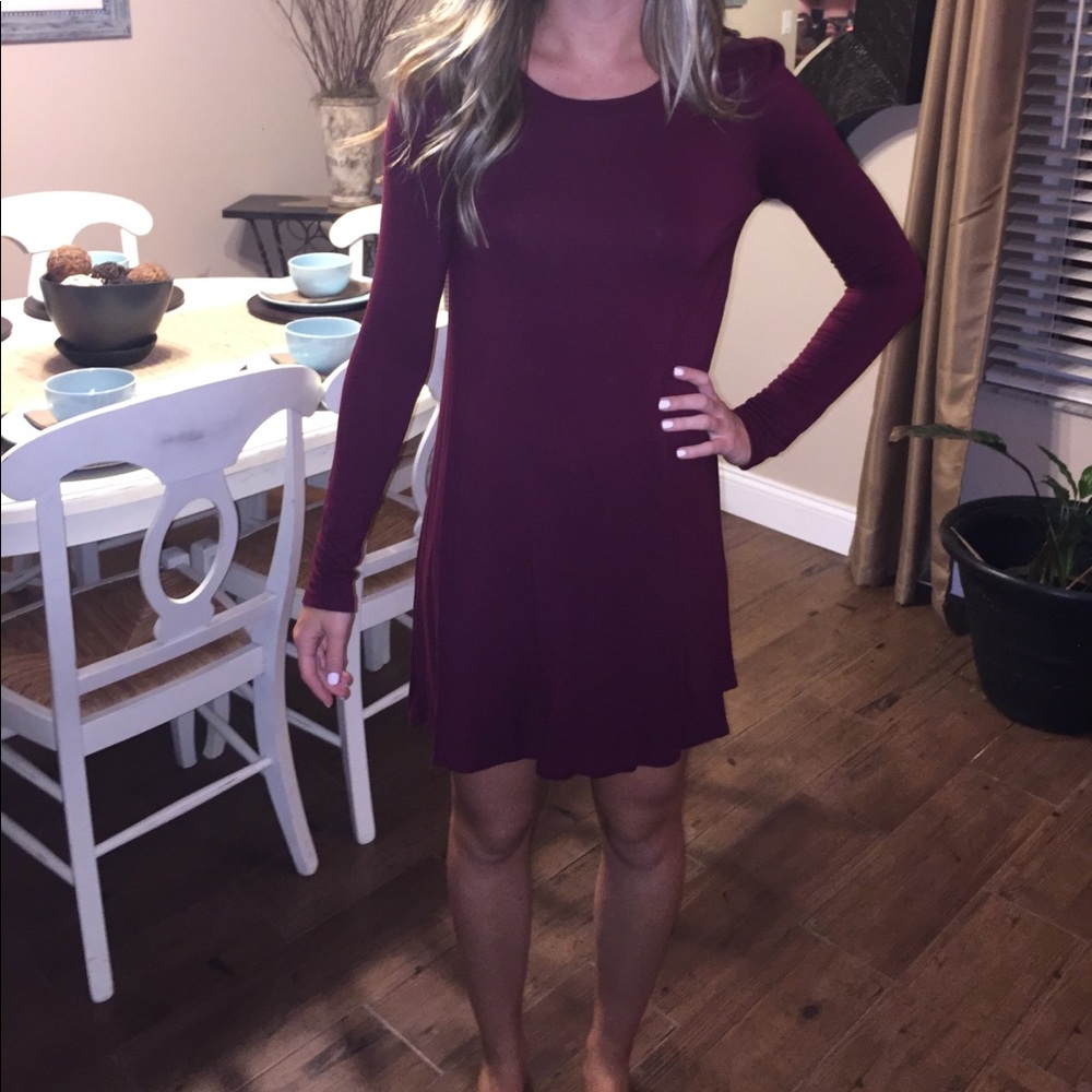 Long sleeve shift dress