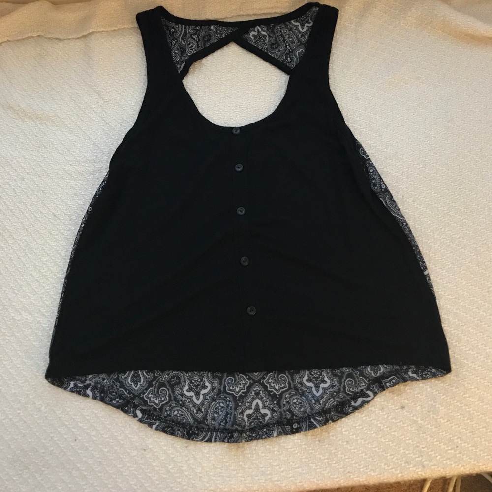 Black Tank with Cut Out Back