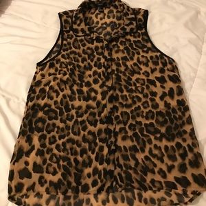 Forever 21 Cheetah Sleeveless Blouse