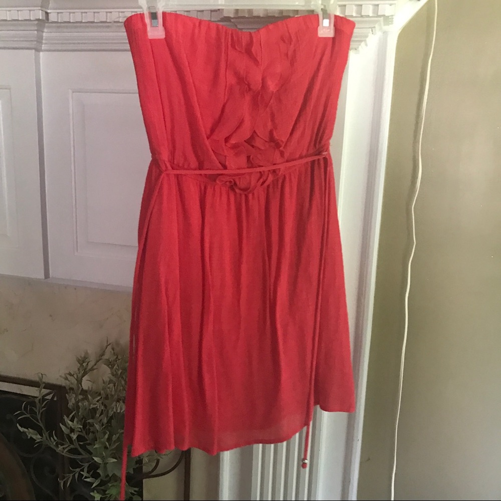 Belk coral strapless dress