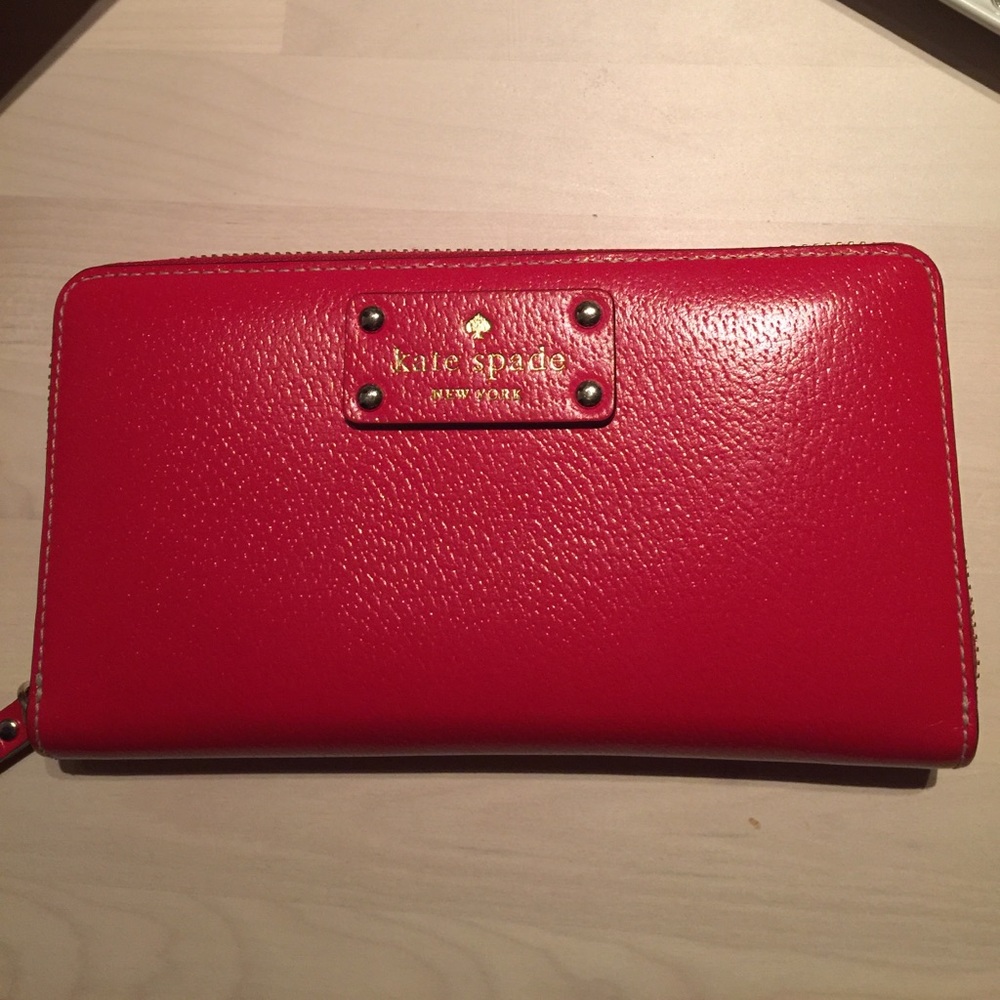SOLD - Cherry Kate Spade Zip Wallet