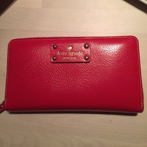 SOLD - Cherry Kate Spade Zip Wallet