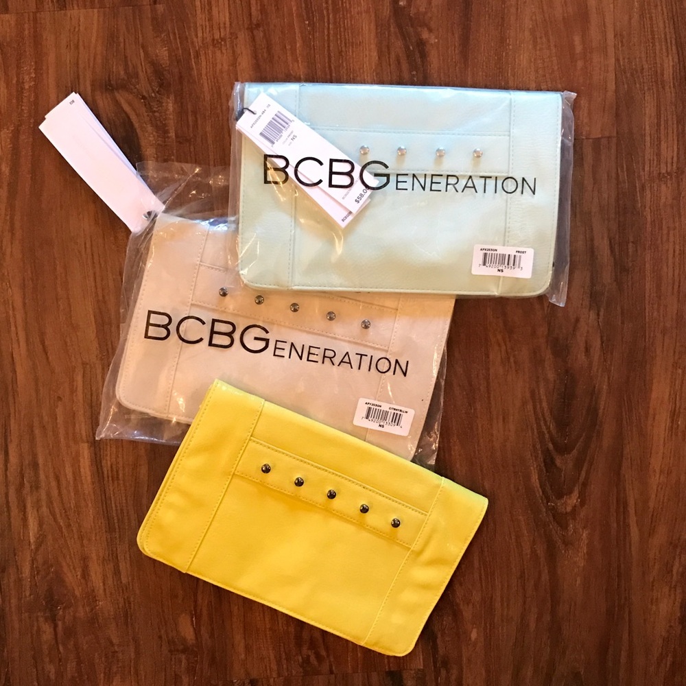 NEW BCBG Generation clutch, avail. in 3 colors