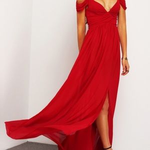 Red Formal Off the Shoulder Evening Dress NWOT