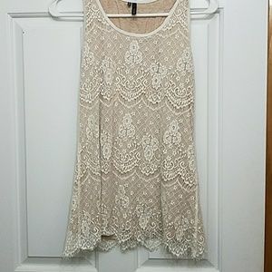 Lace shirt silver tan color