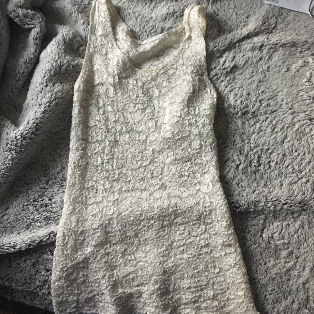 Lacy white tank top
