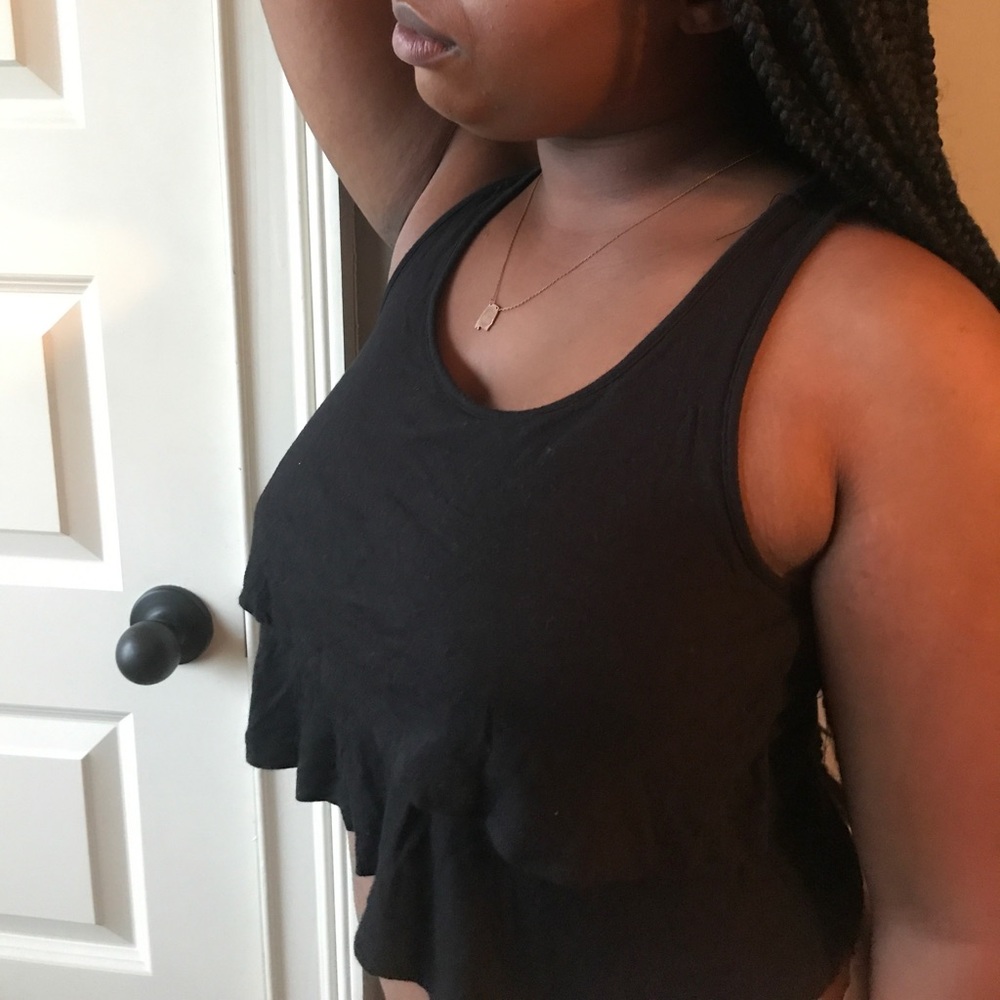 Black flowy top