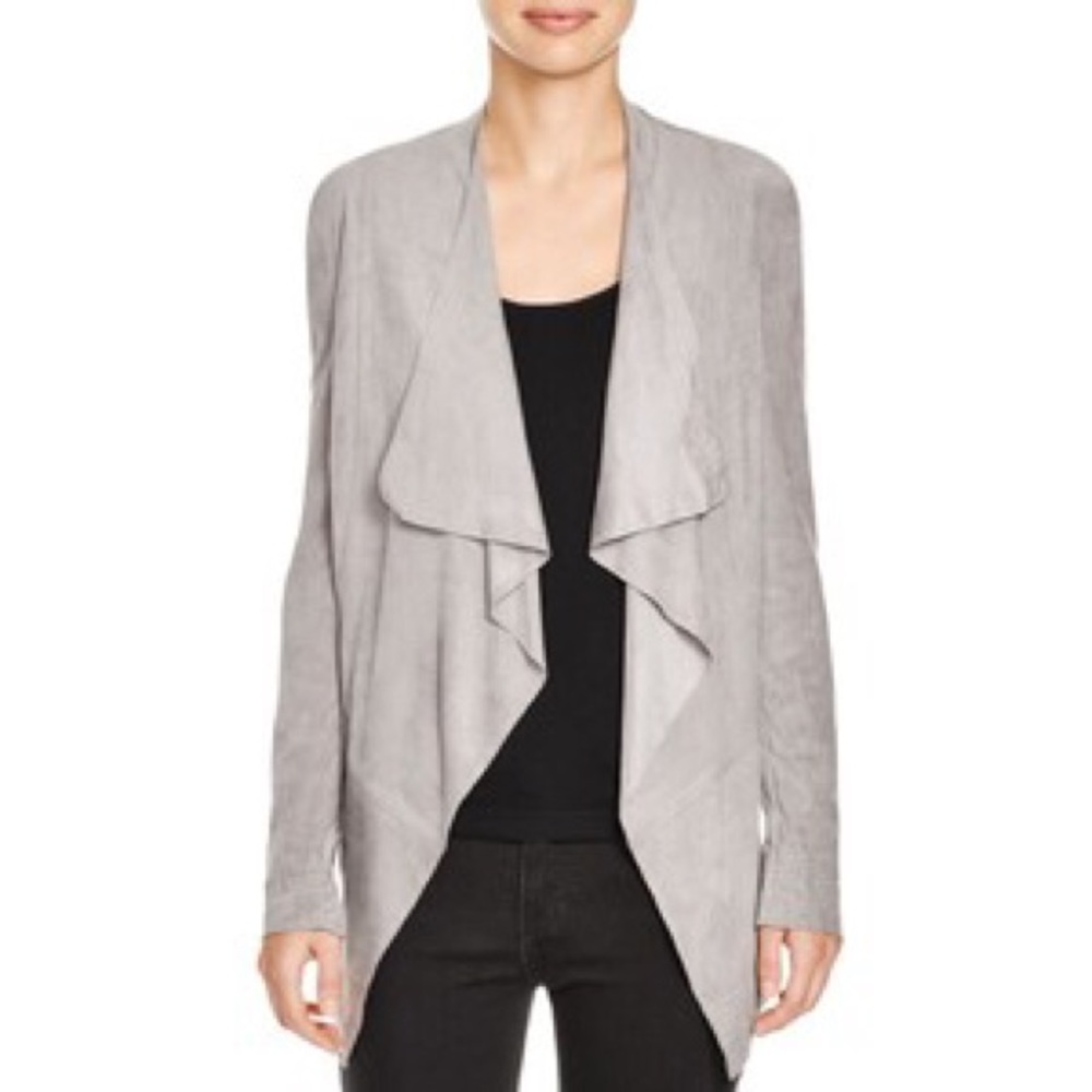 Aqua Drape Front Faux Suede Jacket