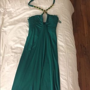 BCBG MAXAZRIA XS Dark Green Gown Prom Dress