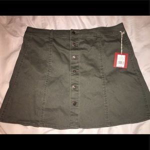 Olive Green Jean Skirt