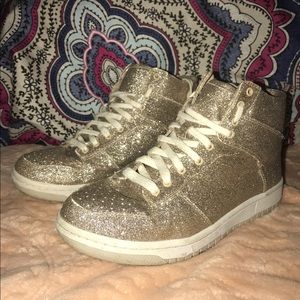 Steve Madden Sparkly Gold High Top Sneaker