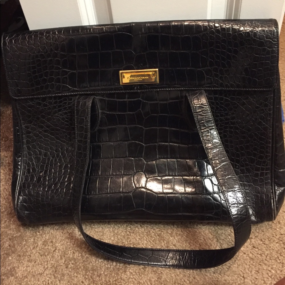 Black Donna Karan Authentic Crocodile Bag