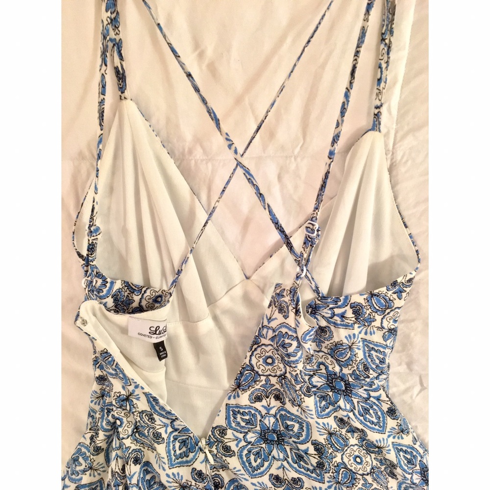 Criss Cross Spaghetti Strap Patterned Lulu's Dress - image 5