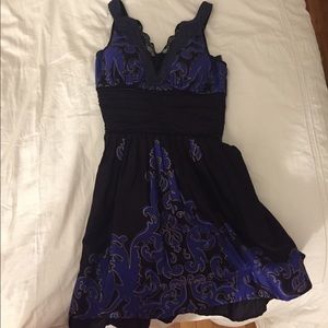 Free People Black and Blue Pattern XS Dress