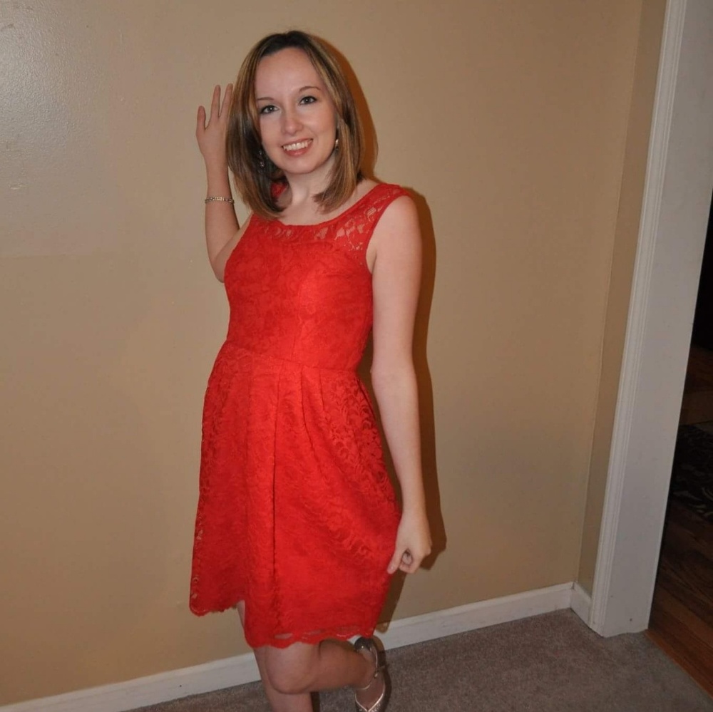 Betsey Johnson red lace dress size 2 - Picture 1 of 5