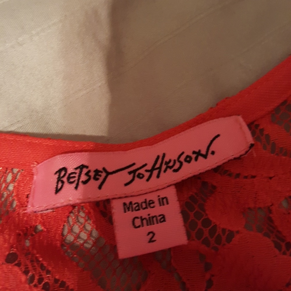 Betsey Johnson red lace dress size 2 - Picture 4 of 5