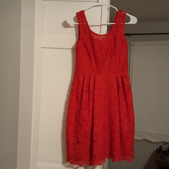 Betsey Johnson red lace dress size 2 - Picture 2 of 5
