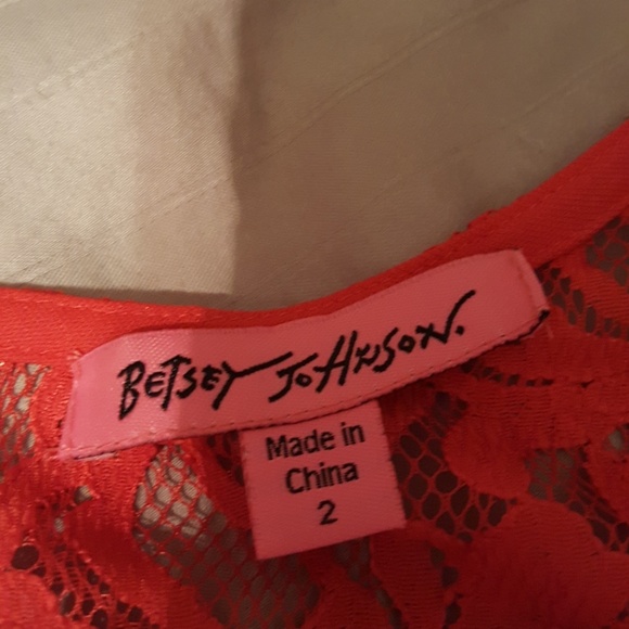 Betsey Johnson red lace dress size 2 - Picture 4 of 5